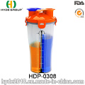 Portable Kunststoff BPA frei PP-Shaker-Flasche, Kunststoff-Protein-Pulver-Shaker-Flasche (HDP-0308)